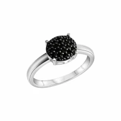 Celesta Silber Silber 925 rhodiniert mit schwarzen Zirkonia-Steinen Ring 41679093923934