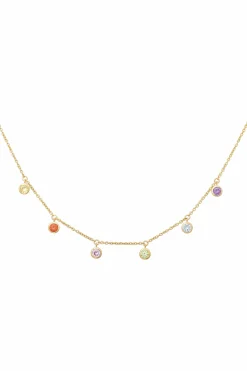 Collier 925 Silber vergoldet Anhänger Zirkonia Rainbow 41185026932830