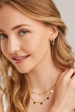 Collier 925 Silber vergoldet Amazonit Plättchen 41185005568094