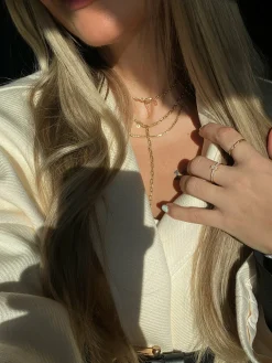 Collier 925 Silber vergoldet Y-Kette Gliederkette 41184959332446