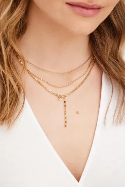 Collier 925 Silber vergoldet edgy Gliederkette 41185114423390