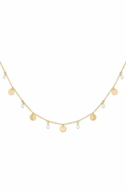 Collier 925 Silber vergoldet Chalcedon Plättchen 41185003602014