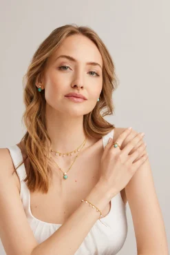 Collier 925 Silber vergoldet Chalcedon Plättchen 41185003602014