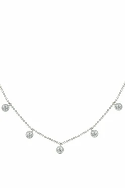 Collier 925/- Sterling Silber rhodiniert Anhänger rund Zirkonia 41184804044894
