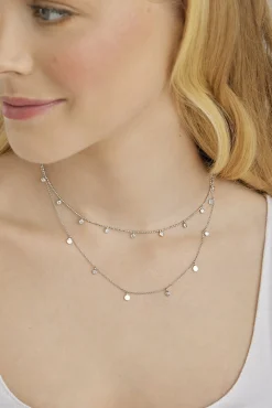 Collier 925/- Sterling Silber rhodiniert Anhänger rund Zirkonia 41184804044894