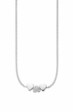 Collier 925/- Sterling Silber rhodiniert Zirkonia Herzen 41183977013342