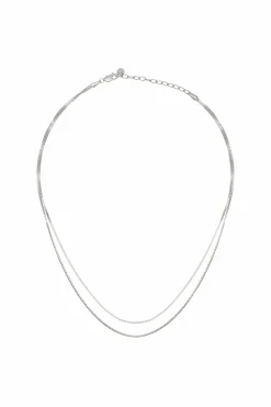 Collier 925/- Sterling Silber Venezianer Kette rhodiniert zweireihig 41184676806750