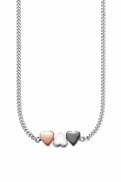 Collier 925/- Sterling Silber tricolor Herz 41183977439326