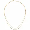 Collier 925/- Sterling Silber Venezianer Kette vergoldet zweireihig 41184678248542