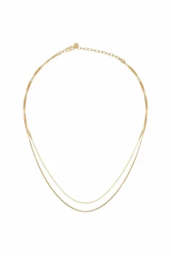 Collier 925/- Sterling Silber Venezianer Kette vergoldet zweireihig 41184678248542