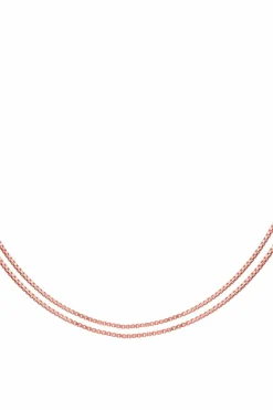 Collier 925/- Sterling Silber Venezianer Kette rosé vergoldet zweireihig 41184679133278
