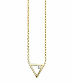 Collier 925 Sterling Silber gelb vergoldet Zirkonia Dreieck 41184291684446