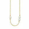 Collier 925/- Sterling Silber vergoldet 3 Süßwasserzuchtperlen 41178869891166