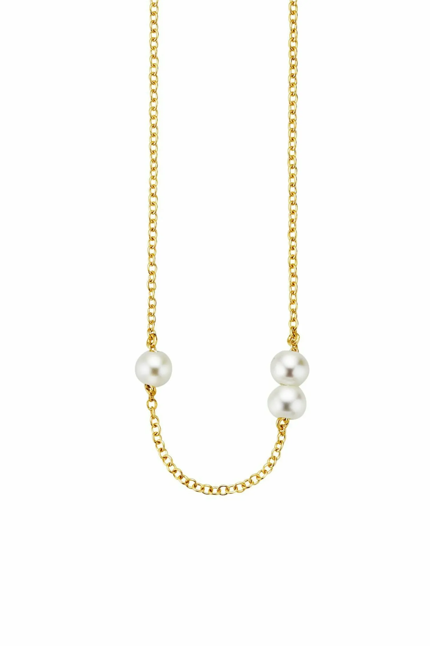 Collier 925/- Sterling Silber vergoldet 3 Süßwasserzuchtperlen 41178869891166