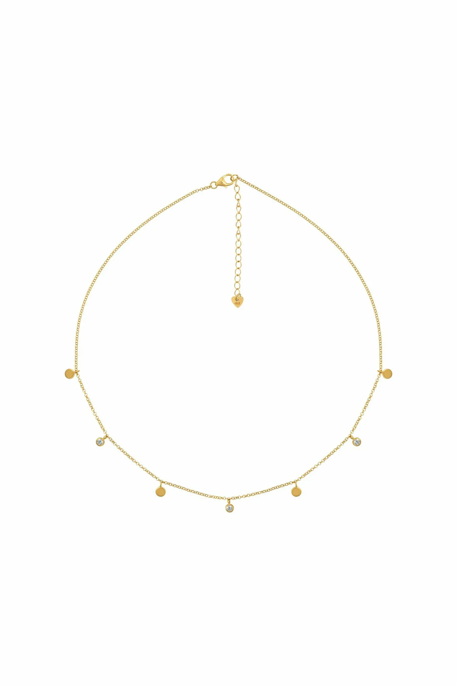 Collier 925/- Sterling Silber vergoldet Anhänger Plättchen Zirkonia 41184801980510