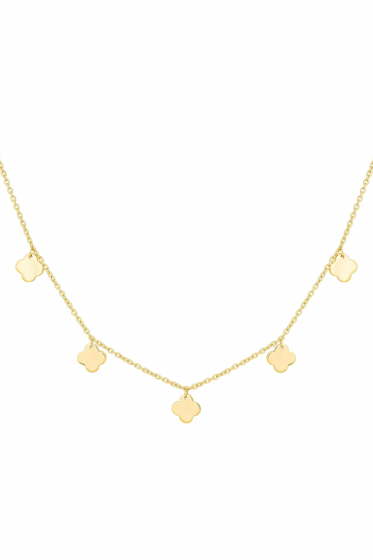 Collier 925 Sterling Silber gelb vergoldet Anhänger Clover Kleeblatt 41184961265758