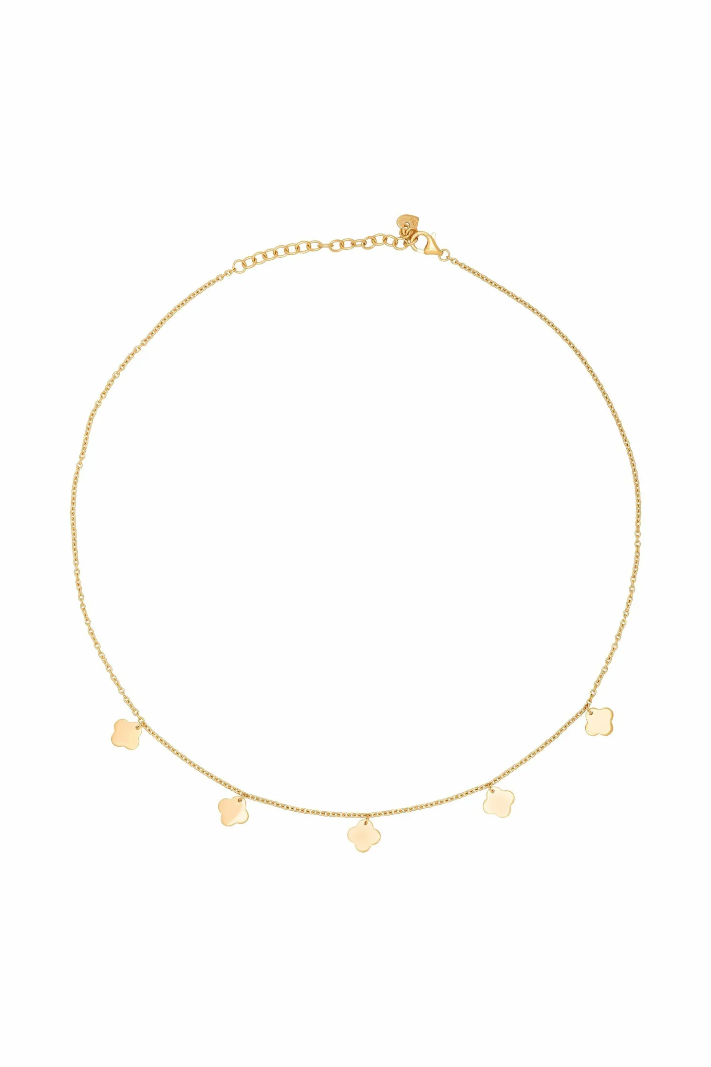 Collier 925 Sterling Silber gelb vergoldet Anhänger Clover Kleeblatt 41184961265758