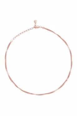 Collier Choker 925/- Sterling Silber Venezianer Kette rosé vergoldet zweireihig 41184675823710