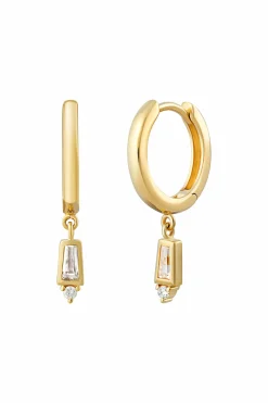 Creole 925 Sterling Silber gelb vergoldet mit Zirkonia Anhänger 41185085587550