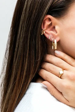 Creole 925 Sterling Silber gelb vergoldet mit Zirkonia Anhänger 41185085587550