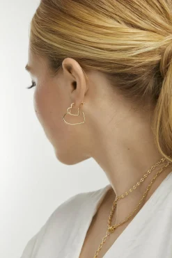 Creole 925 Sterling Silber gelb vergoldet Herz klein 41184968409182