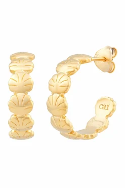 Creole 925 Sterling Silber gelb vergoldet Muschel 41185149780062