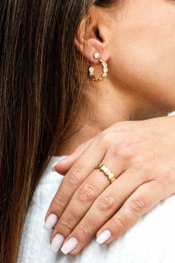 Creole 925 Sterling Silber gelb vergoldet Muschel 41185149780062