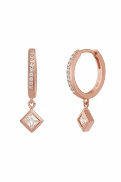 Creole 925 Sterling Silber rosé vergoldet Zirkonia Raute 41184944685150