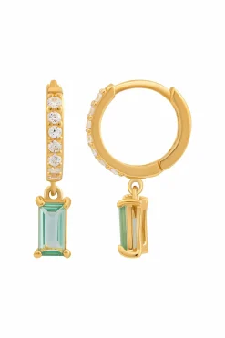 Creole 925 Sterling Silber vergoldet mit Zirkonia und Nano Turmalin 41185174061150