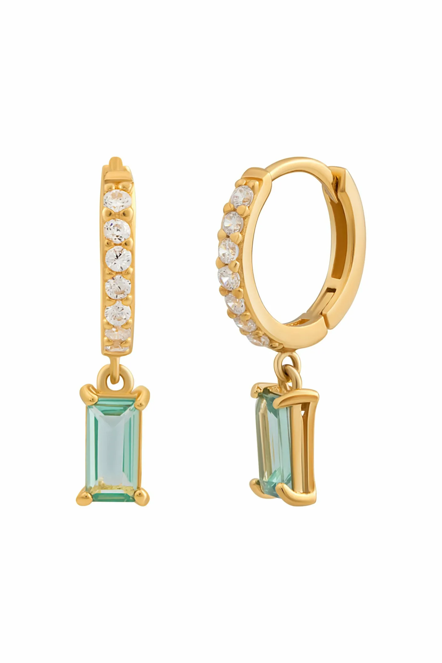 Creole 925 Sterling Silber vergoldet mit Zirkonia und Nano Turmalin 41185174061150