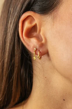 Creole 925 Sterling Silber vergoldet Raute Zirkonia 41185176191070