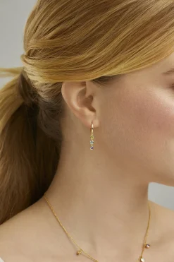 Creolen 925 Silber vergoldet Anhänger Zirkonia Rainbow 41185027817566