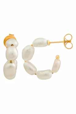 Creolen 925 Silber vergoldet mit Perlen 41185173274718