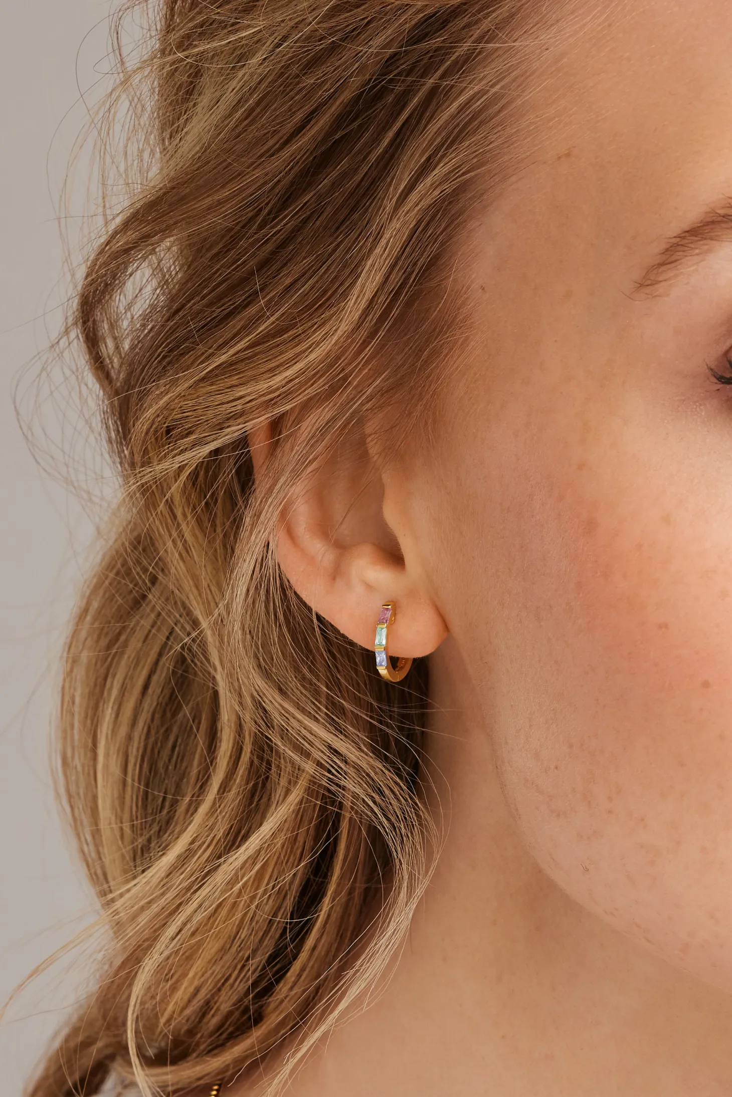 Creolen 925 Sterling Silber gelb vergoldet Zirkonia Pastell 41185104003166