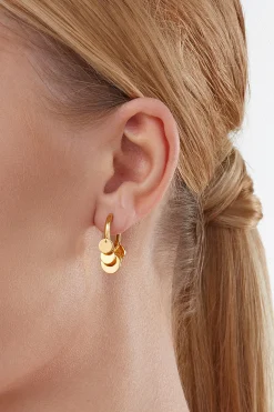 Creolen Boho dangling hoops 925 Sterling Silber vergoldet 41184637550686