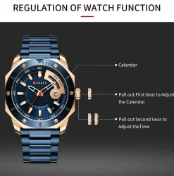 CURREN Men Quartz Wristwatch Stainless Steel 8344