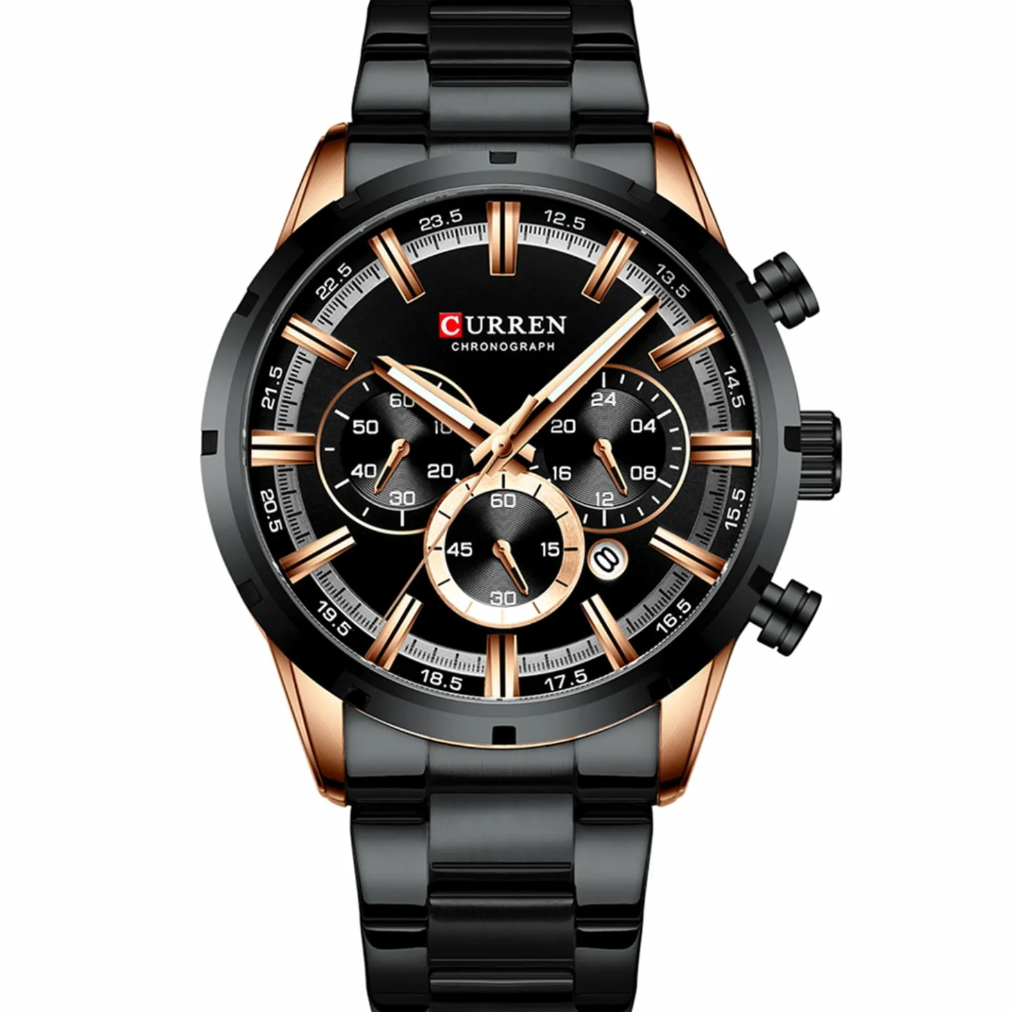 CURREN Men's Business Quartz Watch - Waterproof, Large Dial, Luminous Hands, Chronograph 8355