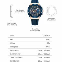 Curren Men's Fashion & Classic Quartz Watch - Model 8462