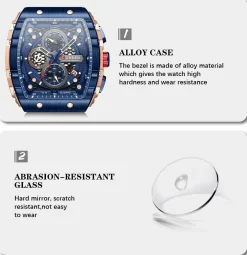 CURREN Men's Multi-Function Chronograph Quartz Watch with Silicone Strap and Date Display 8442