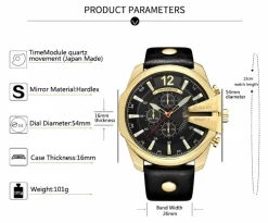 CURREN Men's Quartz Watch - Waterproof, Date Display, Perfect for Business & Casual Wear 8176