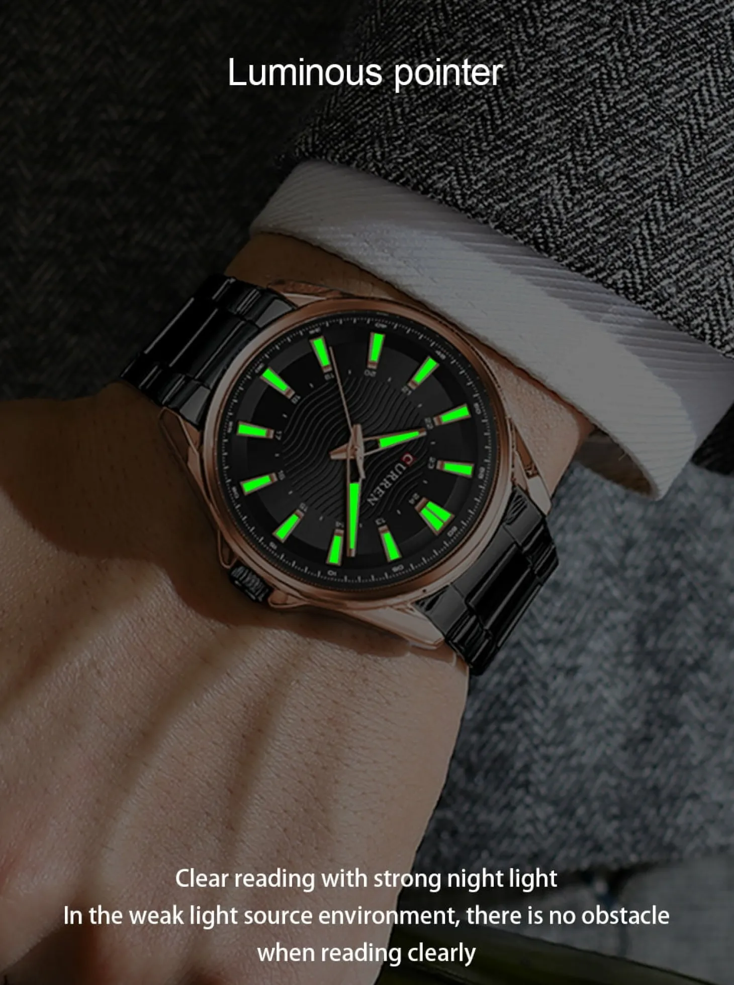 CURREN Men's Quartz Wristwatch Stainless Steel 8424