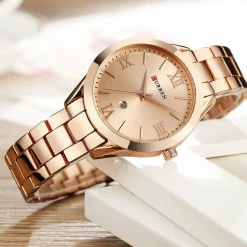 CURREN Women's Rose Gold Stainless Steel Quartz Watch 9007