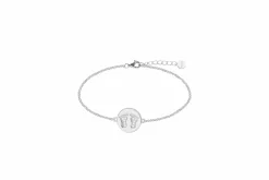 Damen-Armband Babyfüße 925 Sterling Silber rhodiniert Zirkonia 18,5cm XS3490