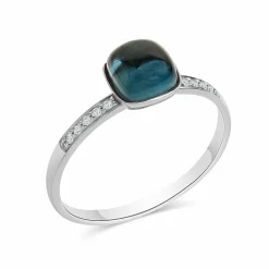 Diamonds by Ellen K. 585 Gold Blautopas Diamant 0,054ct. Ring 41677812924510
