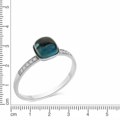 Diamonds by Ellen K. 585 Gold Blautopas Diamant 0,054ct. Ring 41677812924510