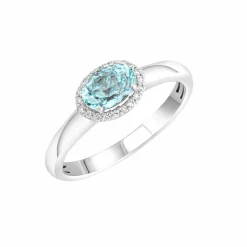 Diamonds by Ellen K. Weißgold 585 mit echtem Aquamarin und 36 Diamanten 0,09ct. Ring 41678696185950
