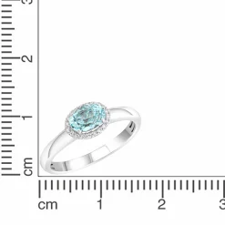 Diamonds by Ellen K. Weißgold 585 mit echtem Aquamarin und 36 Diamanten 0,09ct. Ring 41678696185950