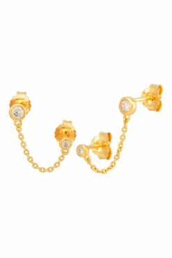 Doppelohrstecker 925 Sterling Silber gelb vergoldet 41185223311454