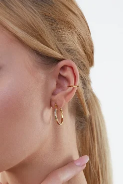 Ear Cuff 925 Silber gelb vergoldet Zirkonia bunt Rainbow 41184630243422