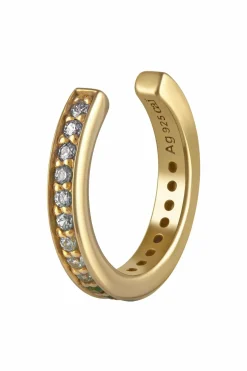 Ear Cuff 925 Sterling Silber gelb vergoldet Zirkonia weiß 41185079853150